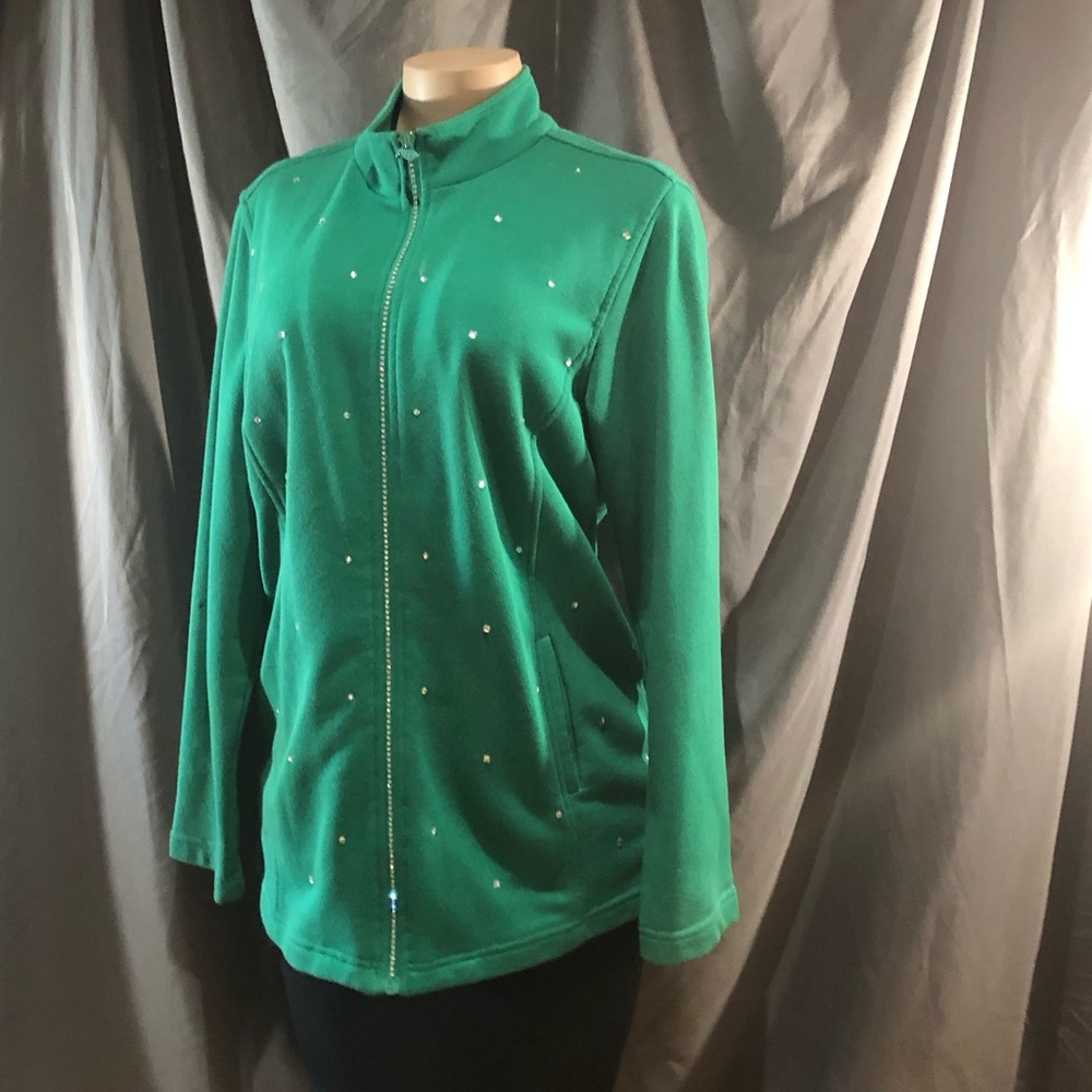 Cozy green studded jacket